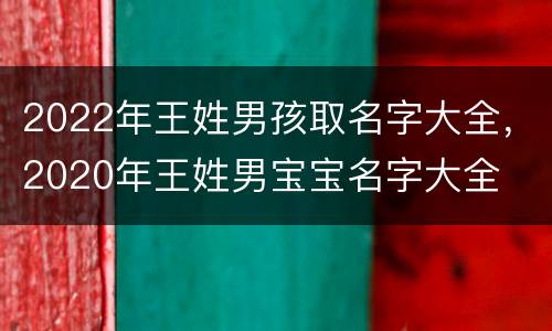 2022年王姓男孩取名字大全，2020年王姓男宝宝名字大全