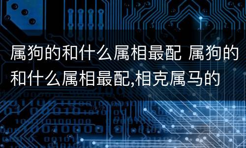 属狗的和什么属相最配 属狗的和什么属相最配,相克属马的