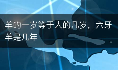 羊的一岁等于人的几岁，六牙羊是几年
