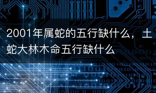 2001年属蛇的五行缺什么，土蛇大林木命五行缺什么