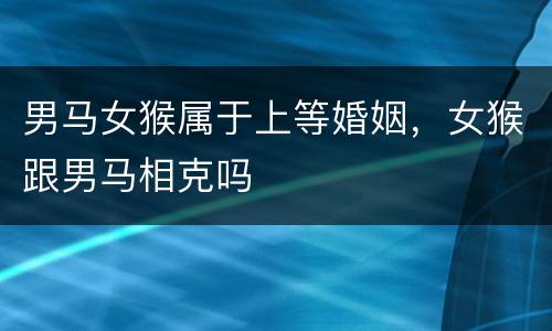 男马女猴属于上等婚姻，女猴跟男马相克吗
