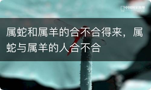 属蛇和属羊的合不合得来，属蛇与属羊的人合不合