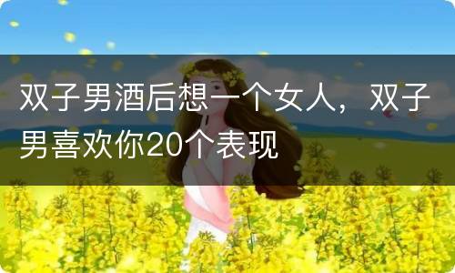 双子男酒后想一个女人，双子男喜欢你20个表现