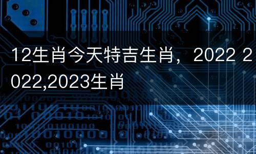 12生肖今天特吉生肖，2022 2022,2023生肖