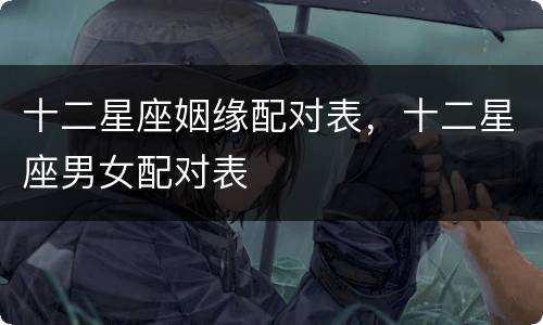 十二星座姻缘配对表，十二星座男女配对表
