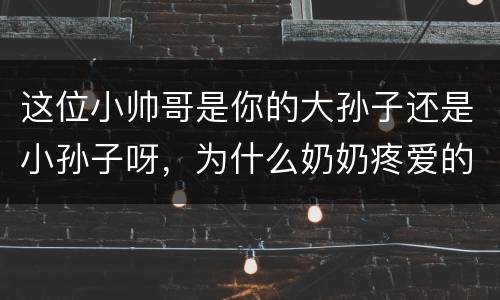 这位小帅哥是你的大孙子还是小孙子呀，为什么奶奶疼爱的总是大孙子，对小孙