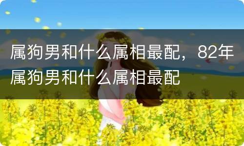 属狗男和什么属相最配，82年属狗男和什么属相最配