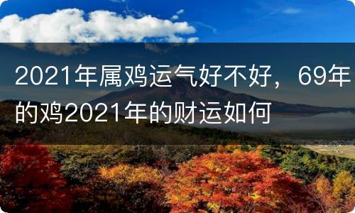 2021年属鸡运气好不好，69年的鸡2021年的财运如何