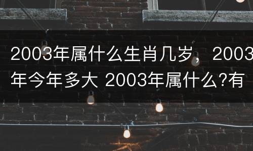 2003年属什么生肖几岁，2003年今年多大 2003年属什么?有多大?