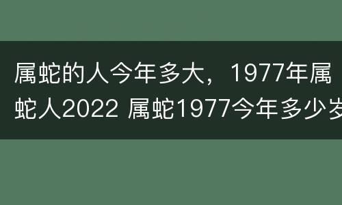 属蛇的人今年多大，1977年属蛇人2022 属蛇1977今年多少岁