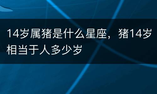 14岁属猪是什么星座，猪14岁相当于人多少岁