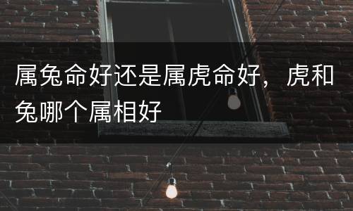 属兔命好还是属虎命好，虎和兔哪个属相好