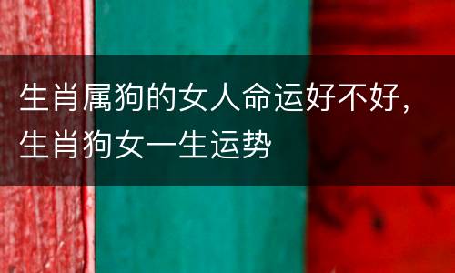 生肖属狗的女人命运好不好，生肖狗女一生运势