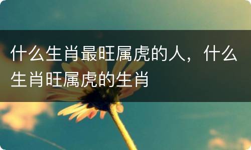 什么生肖最旺属虎的人，什么生肖旺属虎的生肖