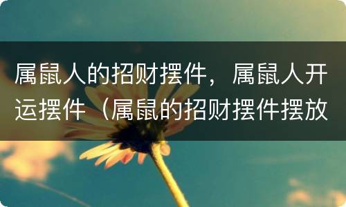 属鼠人的招财摆件，属鼠人开运摆件（属鼠的招财摆件摆放位置）