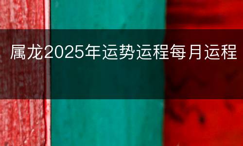 属龙2025年运势运程每月运程