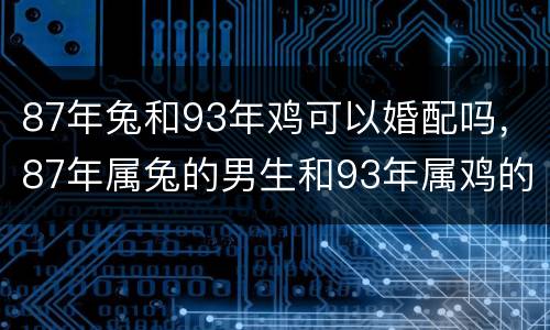 87年兔和93年鸡可以婚配吗，87年属兔的男生和93年属鸡的女生在一起