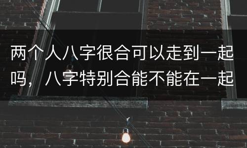 两个人八字很合可以走到一起吗，八字特别合能不能在一起？
