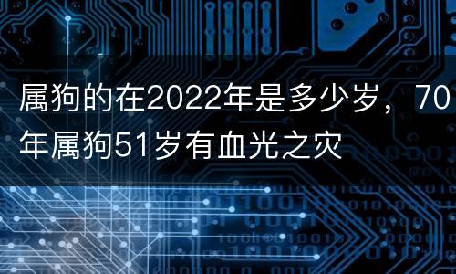 属狗的在2022年是多少岁，70年属狗51岁有血光之灾