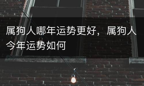 属狗人哪年运势更好，属狗人今年运势如何