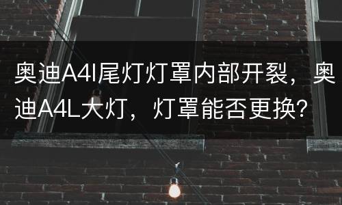 奥迪A4l尾灯灯罩内部开裂，奥迪A4L大灯，灯罩能否更换？