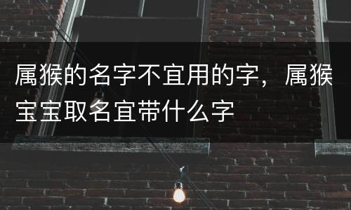 属猴的名字不宜用的字，属猴宝宝取名宜带什么字