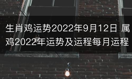 生肖鸡运势2022年9月12日 属鸡2022年运势及运程每月运程93