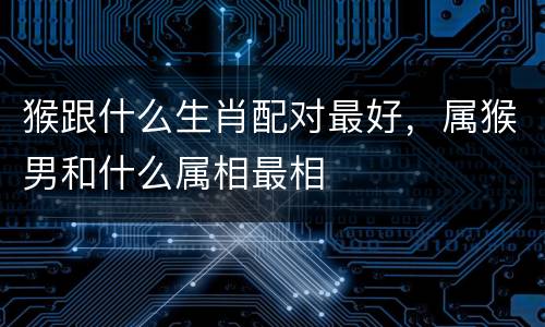 猴跟什么生肖配对最好，属猴男和什么属相最相