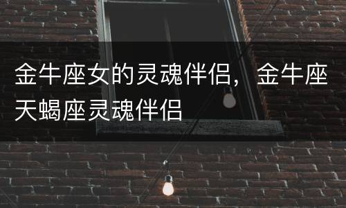 金牛座女的灵魂伴侣，金牛座天蝎座灵魂伴侣
