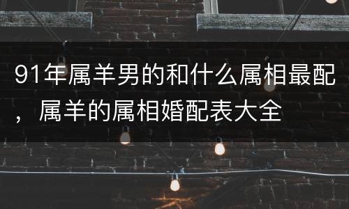 91年属羊男的和什么属相最配，属羊的属相婚配表大全