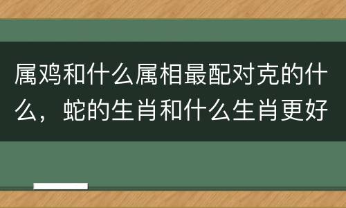 属鸡和什么属相最配对克的什么，蛇的生肖和什么生肖更好的