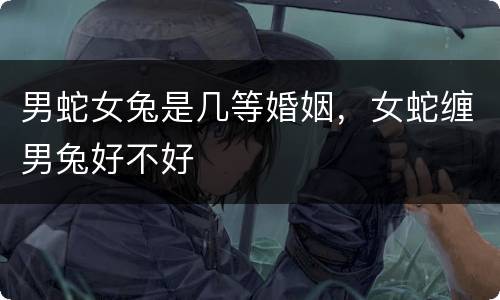 男蛇女兔是几等婚姻，女蛇缠男兔好不好