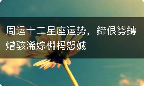 周运十二星座运势，鍗佷簩鏄熷骇浠婃棩杩愬娍