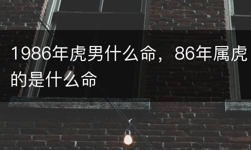 1986年虎男什么命，86年属虎的是什么命