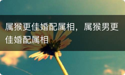 属猴更佳婚配属相，属猴男更佳婚配属相