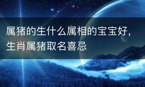 属猪的生什么属相的宝宝好，生肖属猪取名喜忌