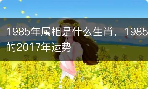 1985年属相是什么生肖，1985的2017年运势