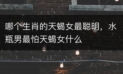 哪个生肖的天蝎女最聪明，水瓶男最怕天蝎女什么
