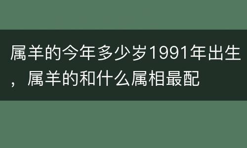 属羊的今年多少岁1991年出生，属羊的和什么属相最配