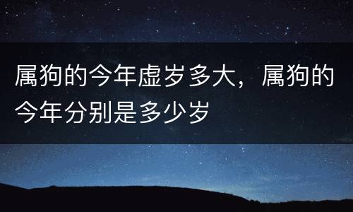 属狗的今年虚岁多大，属狗的今年分别是多少岁