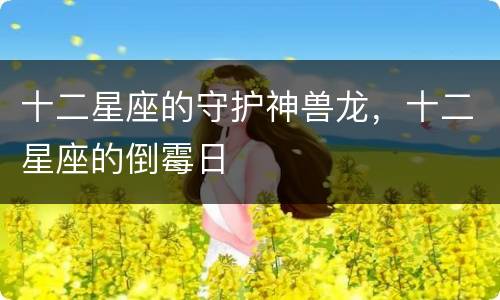 十二星座的守护神兽龙，十二星座的倒霉日