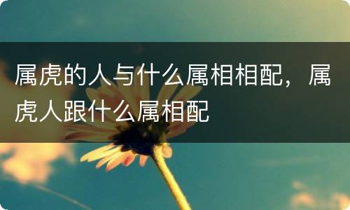 属虎的人与什么属相相配，属虎人跟什么属相配