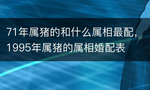 71年属猪的和什么属相最配，1995年属猪的属相婚配表