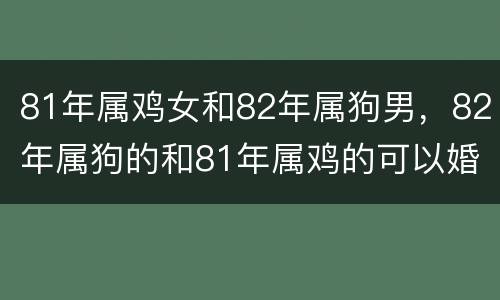 81年属鸡女和82年属狗男，82年属狗的和81年属鸡的可以婚？