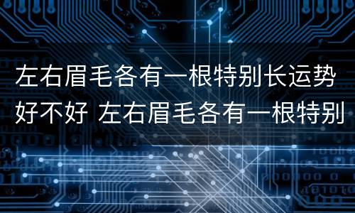 左右眉毛各有一根特别长运势好不好 左右眉毛各有一根特别长是什么意思