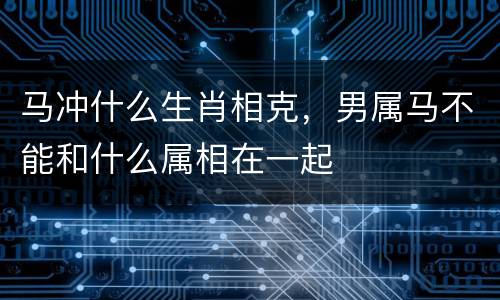 马冲什么生肖相克，男属马不能和什么属相在一起