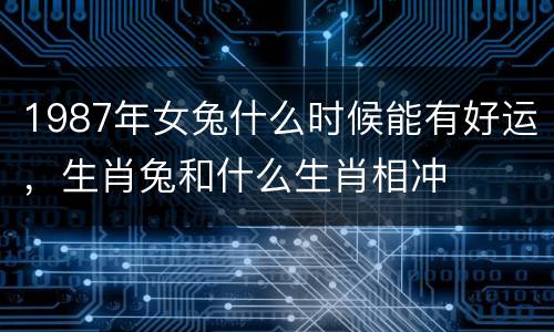 1987年女兔什么时候能有好运，生肖兔和什么生肖相冲
