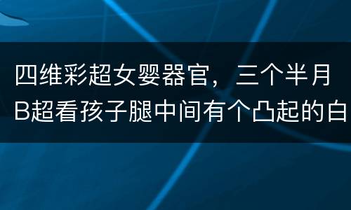 四维彩超女婴器官，三个半月B超看孩子腿中间有个凸起的白点、不知道孩子是