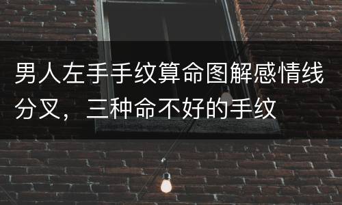 男人左手手纹算命图解感情线分叉，三种命不好的手纹