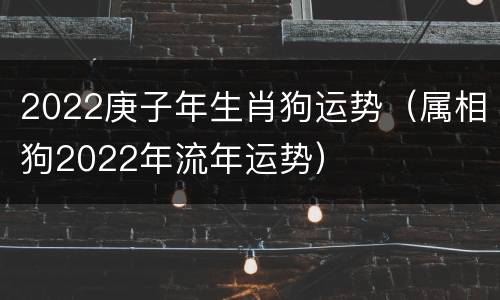 2022庚子年生肖狗运势（属相狗2022年流年运势）
